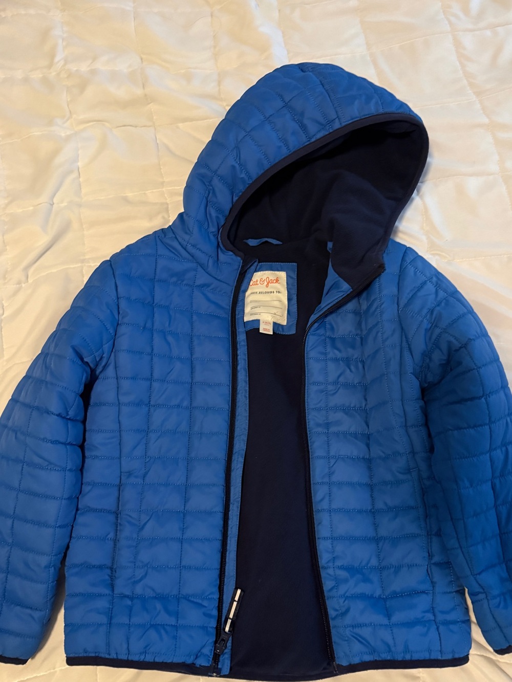 Cat & Jack Kids Blue Hooded Quilted Jacket